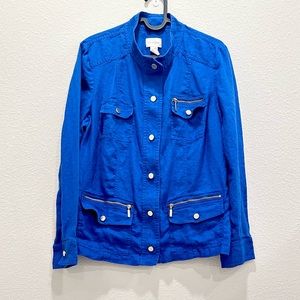 Pre-loved! CHICO’S Blue 100% Linen Jacket!